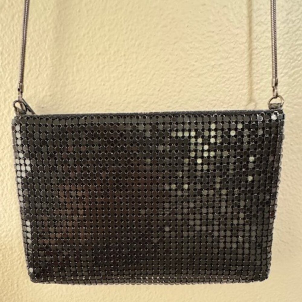 Black Crossbody Metallic Evening Bag